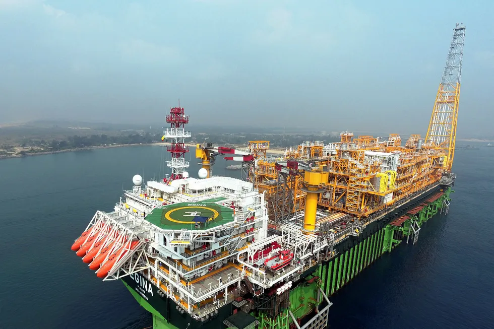 Eye of a storm: the Egina FPSO entering Lagos channel