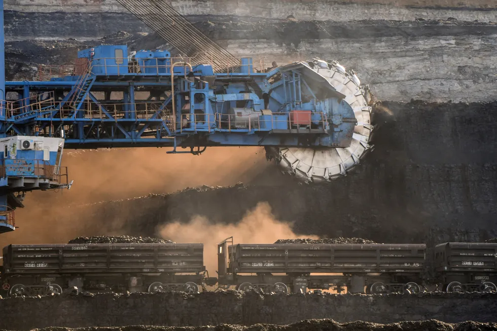 Siberian Coal Energy Companys (SUEK) dagbrudd for kull i Borodino, ikke langt fra Krasnojarsk i Russland.