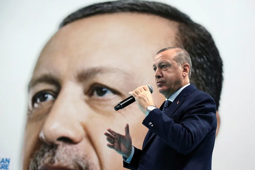Tyrkias president Recep Tayyip Erdogan. Foto: Yasin Bulbul