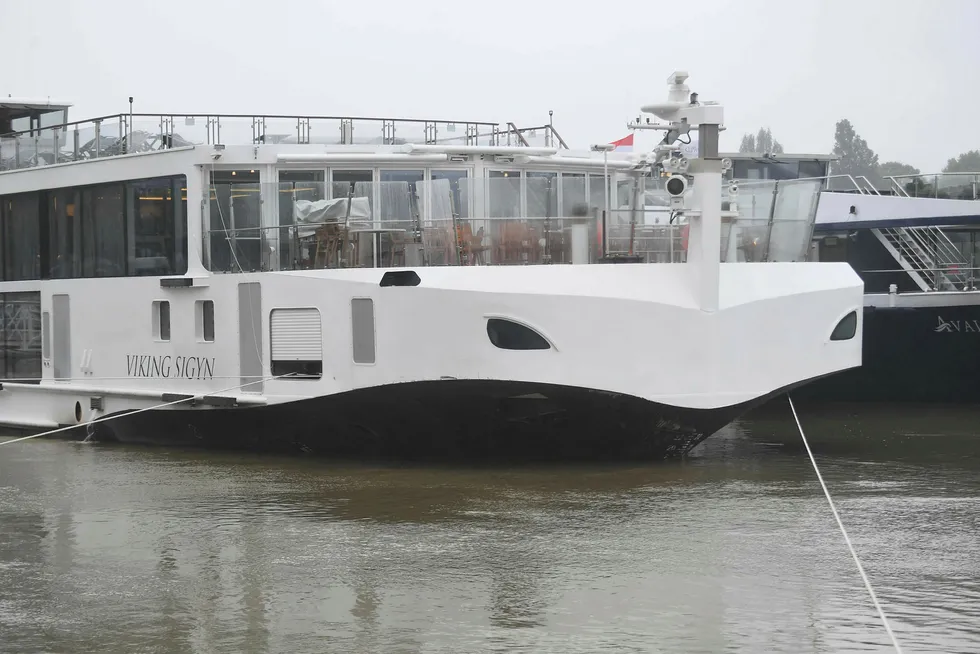 Viking Sigyn ligger her til havn i Budapest etter ulykken på Donau.