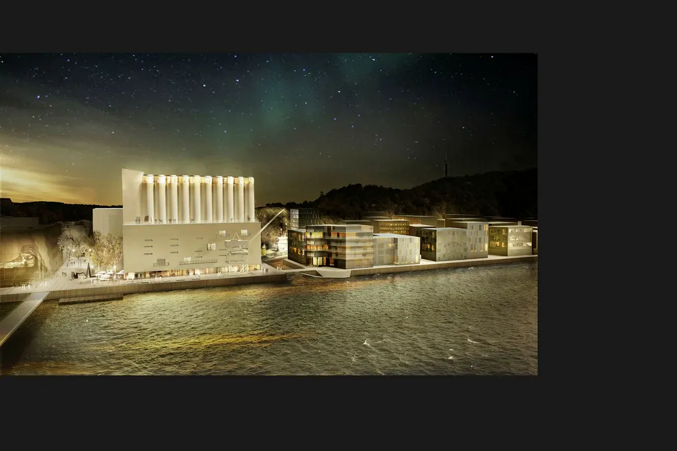 Slik skal Kunstsiloen i Kristiansand se ut når den trolig åpner i 2021 med en pris på 530 millioner kroner pluss moms. Foto: Illustrasjon: Mestres Wåge Arquitectes/MX_SI Architectural Stu