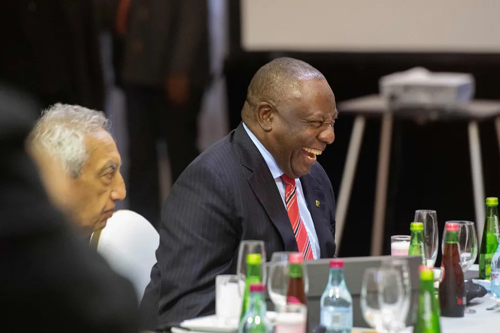 Go-ahead: South African President Cyril Ramaphosa was happy to allow the draft upstream bill to go before parliament