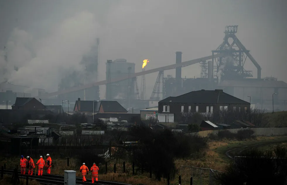 Past times: the Corus steelworks dominate the Teesside skyline