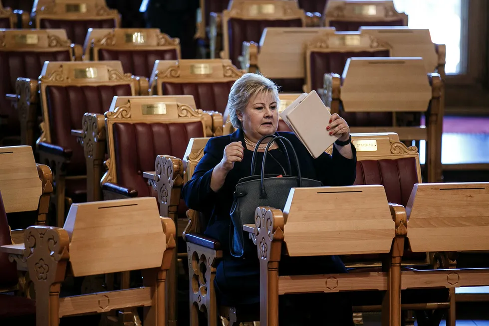 Sonderingene mellom Venstres leder Trine Skei Grande, statsminister og Høyre-leder Erna Solberg og Frp-leder Siv Jensen går for tiden på lavgir. Foto: Nicklas Knudsen