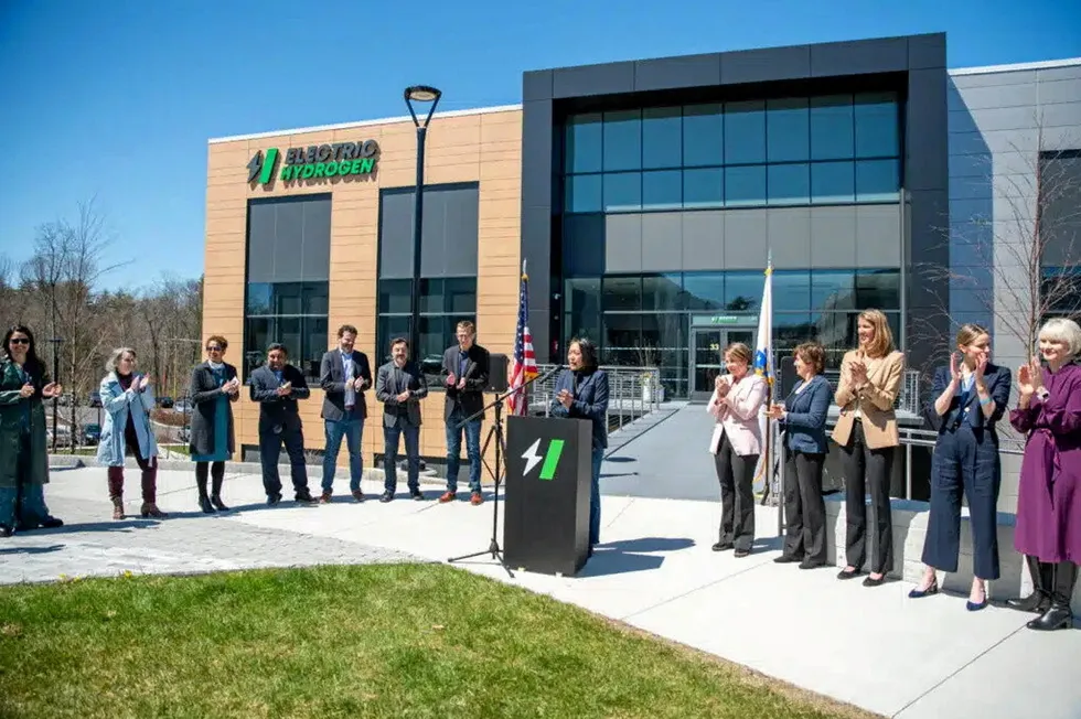 . The recent ribbon-cutting ceremony marking the official opening of Electric Hydrogen's new 1.2GW electrolyser factory in Devens, Massachusetts.