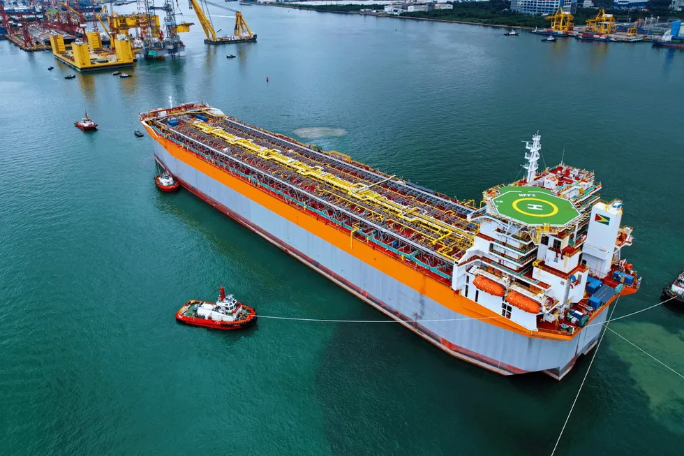 Milestone: One Guyana FPSO entering dry dock in Singapore
