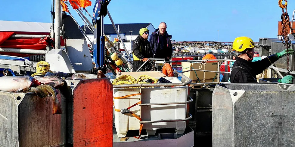 VED KAIA: Det har ikke bare vært finvær med blå himmel som her de siste ukene, og spesielt sjarkflåten på Røst (bildet) har fått merke oppholdene ved kai på fangststatistikken.