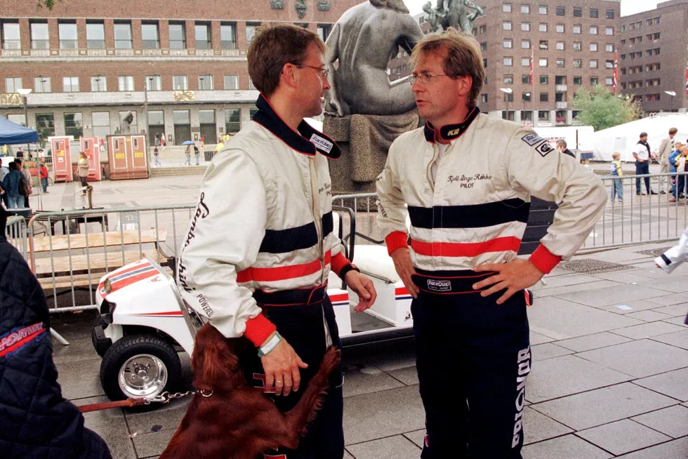 Bjørn Rune Gjelsten og Kjell Inge Røkke under båtracet Oslo Gold Cup i 1997.