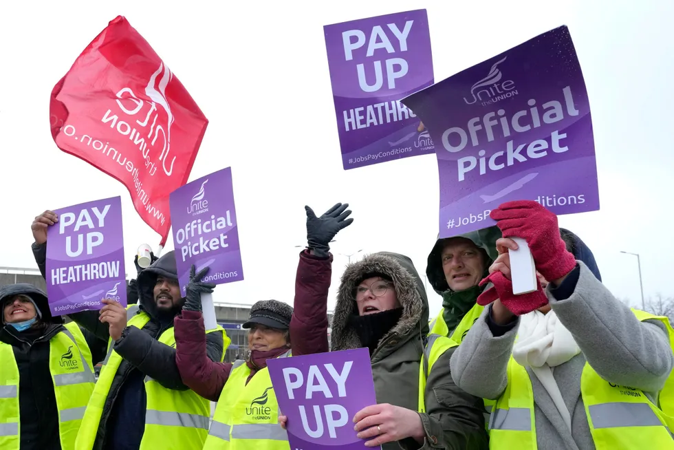 Demands: Unite union members have been striking across the UK in multiple sectors.