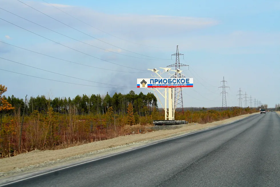 Road open: Priobskoye oilfield in West Siberia in Russia, operated by oil producer Rosneft