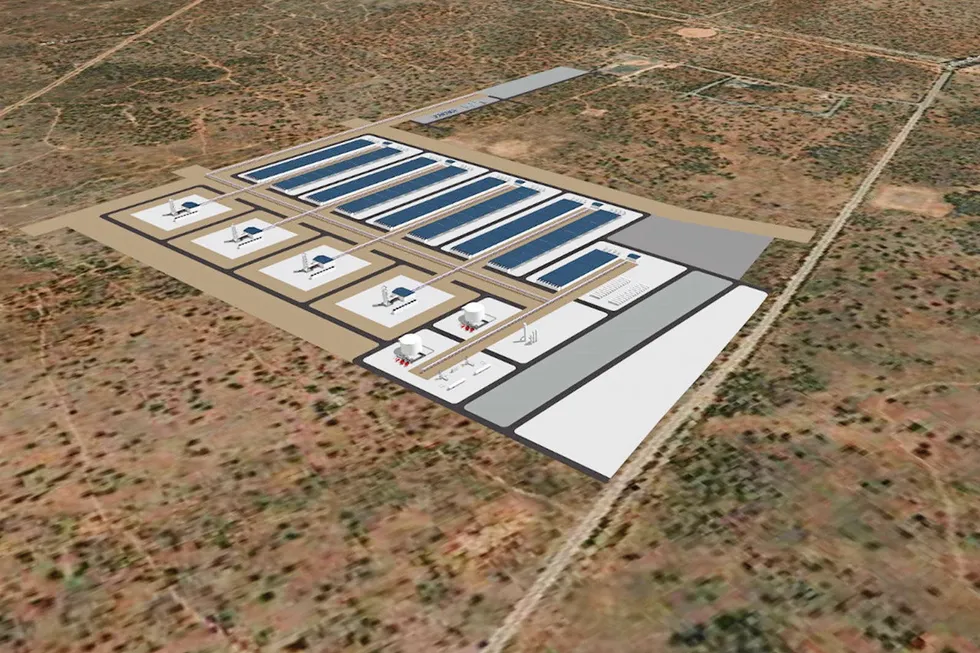 Green hydrogen: image of planned future hydrogen site of H2U in South Australia that could supply green hydrogen to Germany