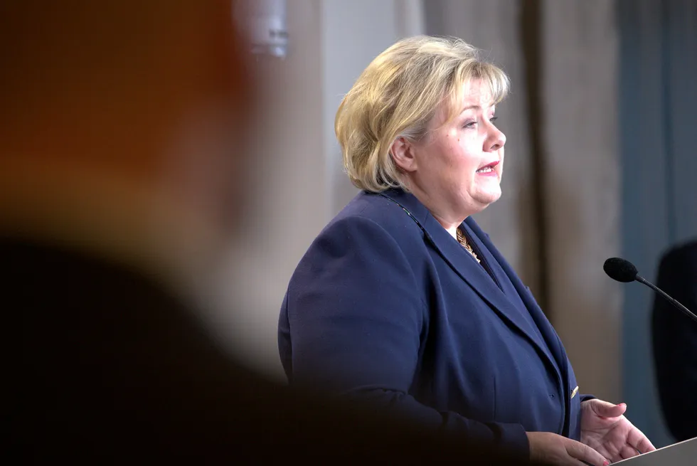 Statsminister Erna Solberg kommenterer etter KrFs landsstyremøte.