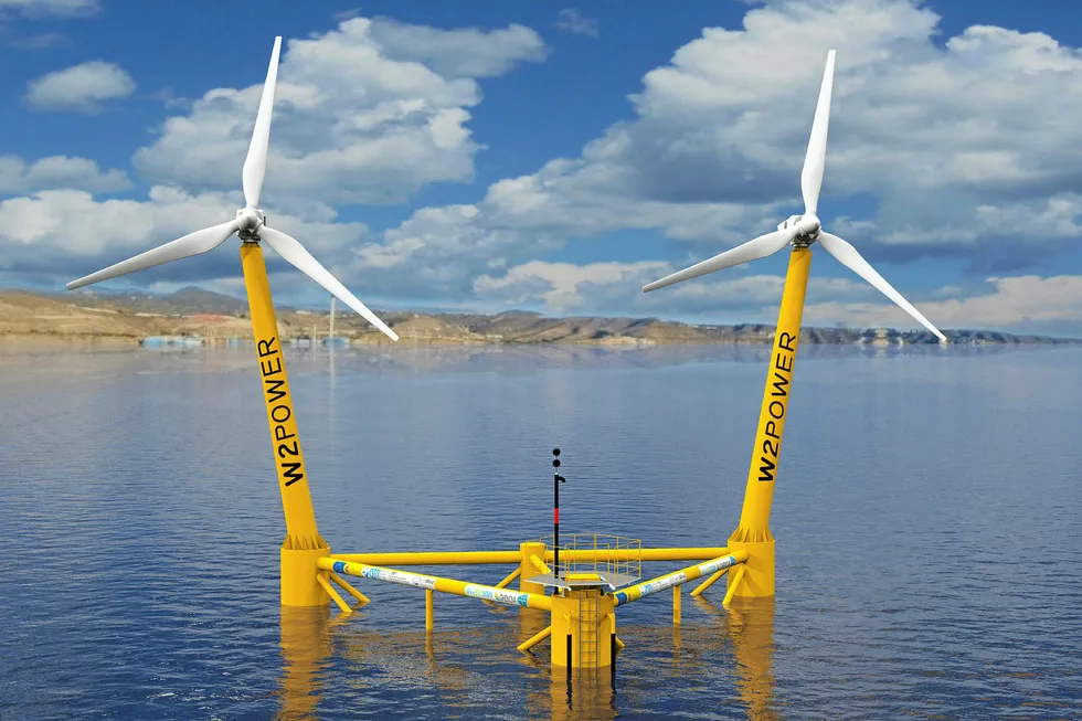 Asset: an illustration of EnerOcean’s W2Power floating wind concept