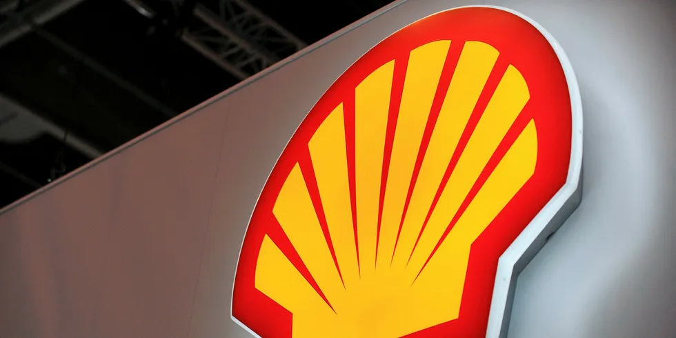 A picture shows the logo of Anglo-Dutch oil giant Shell