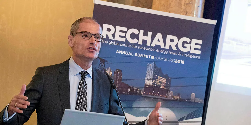 Ditlev Engel, CEO, DNV GL Energy, speaking at Recharge's 2018 Thought Leaders Summit in Hamburg, Germany