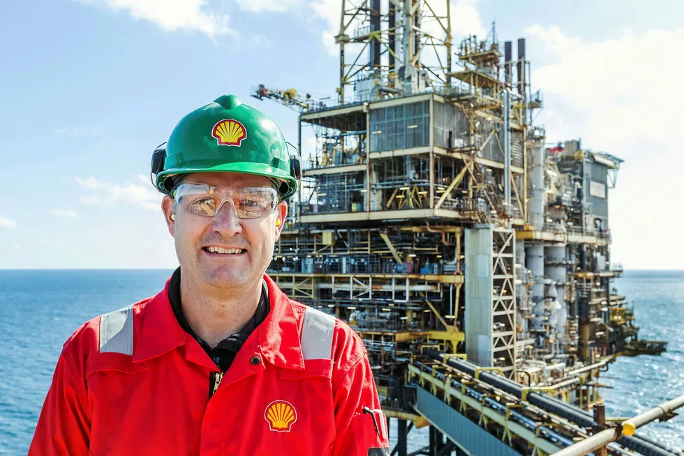 Pause: Shell UK & Ireland vice president Steve Phimister at the Shearwater platform in UK North Sea in 2018