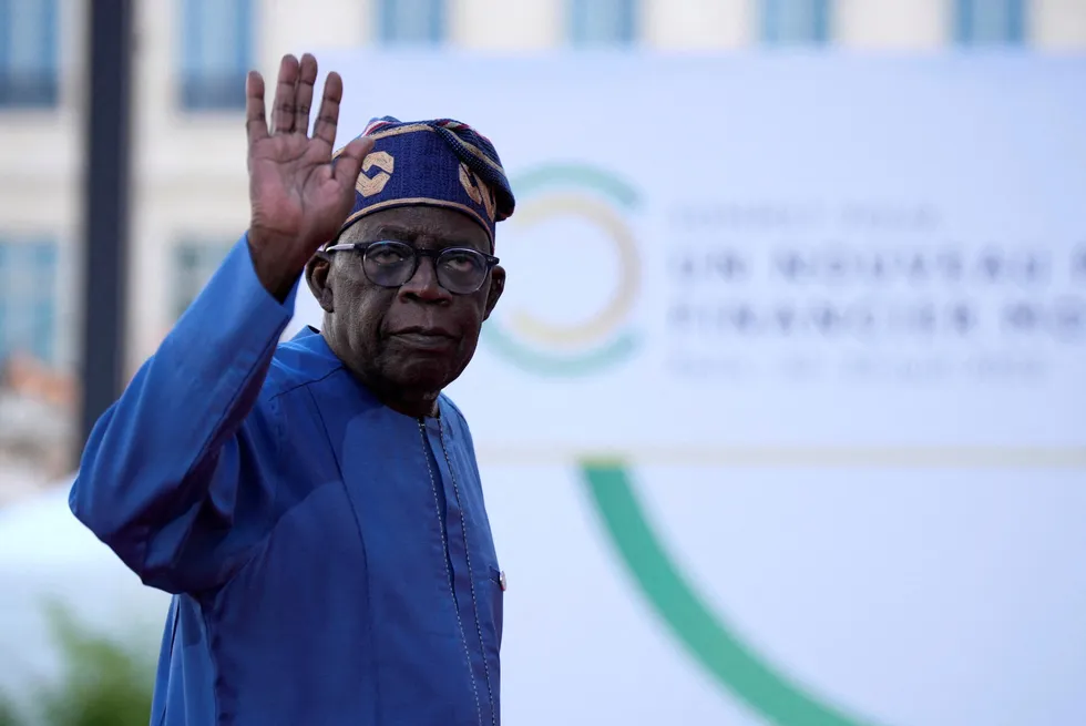 Bola Tinubu, President of Nigeria, arrives at a financial summit in Paris, France in June 2023.