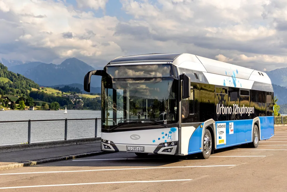 An Urbino 12 fuel-cell electric bus.