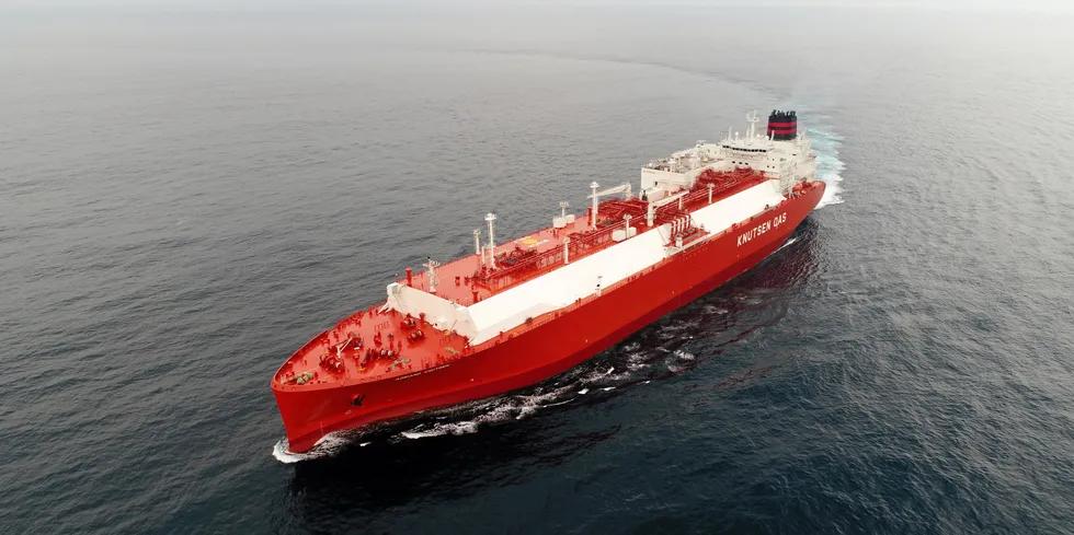 Knutsen Shipping har supertankene for 36 milliarder i produksjon. Dette er en av de nye som er på verft nå.