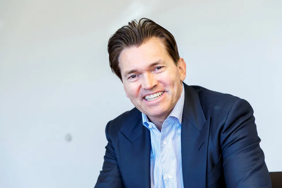 Investor Arne Fredly etter generalforsamlingen i Hunter Group. Foto: Gunnar Lier
