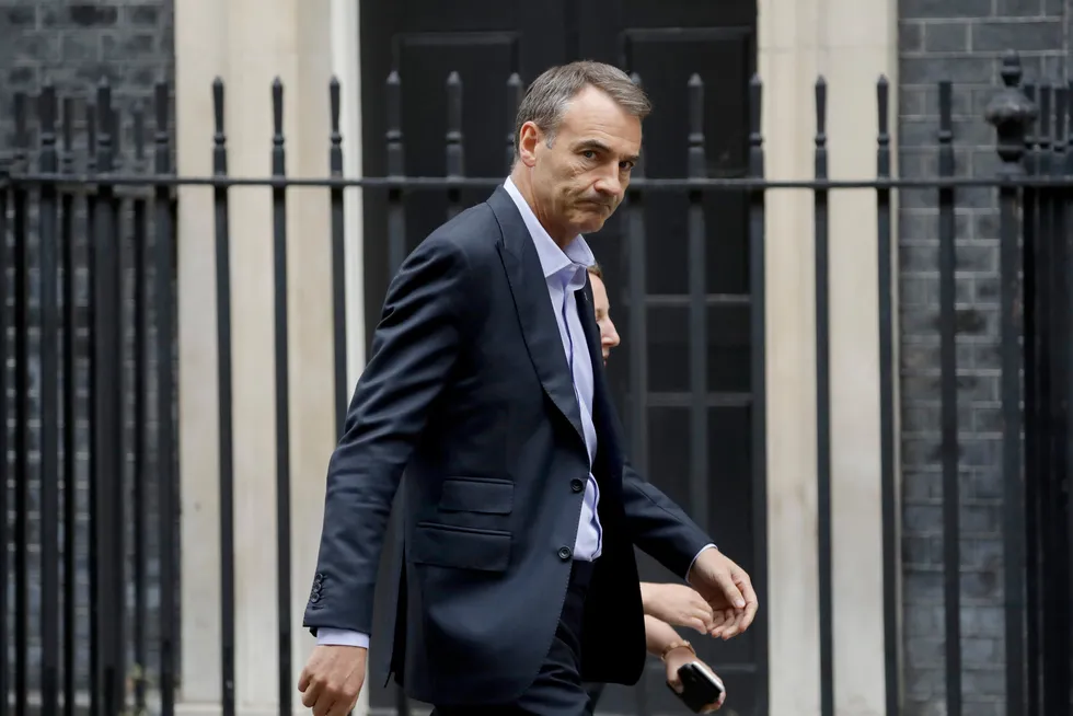 UK focus: BP chief executive Bernard Looney — shown outside 10 Downing Street in 2020 — has highlighted company’s commitment to UK energy sector
