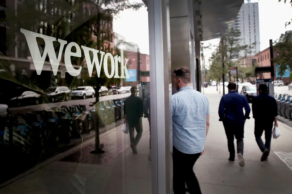 WeWork leier ut kontorer over hele verden. Her fra Chicago.
