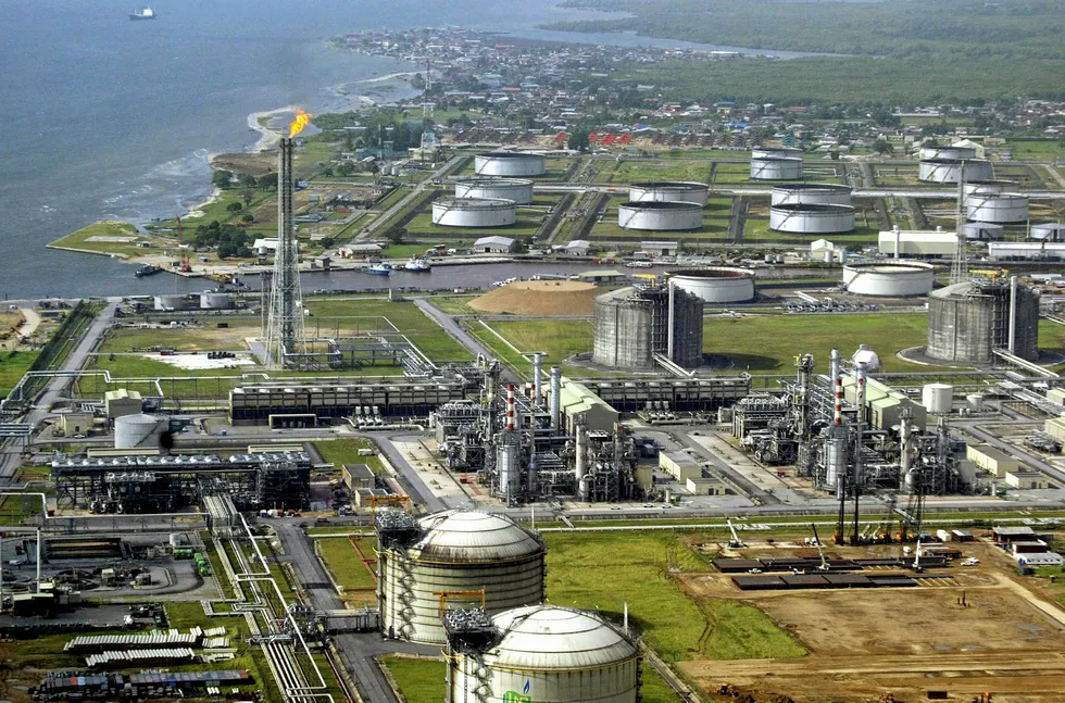 Export route: Shell's oil and gas terminal on Bonny Island in southern Nigeria's Niger Delta