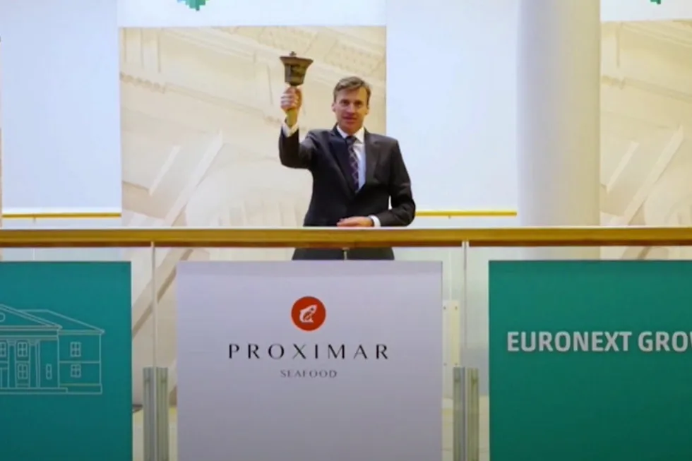 Proximar Seafood, the Per Grieg Jr.-backed land-based group, debuted on the Oslo Stock Exchange's Euronext Growth Feb. 3 2021.