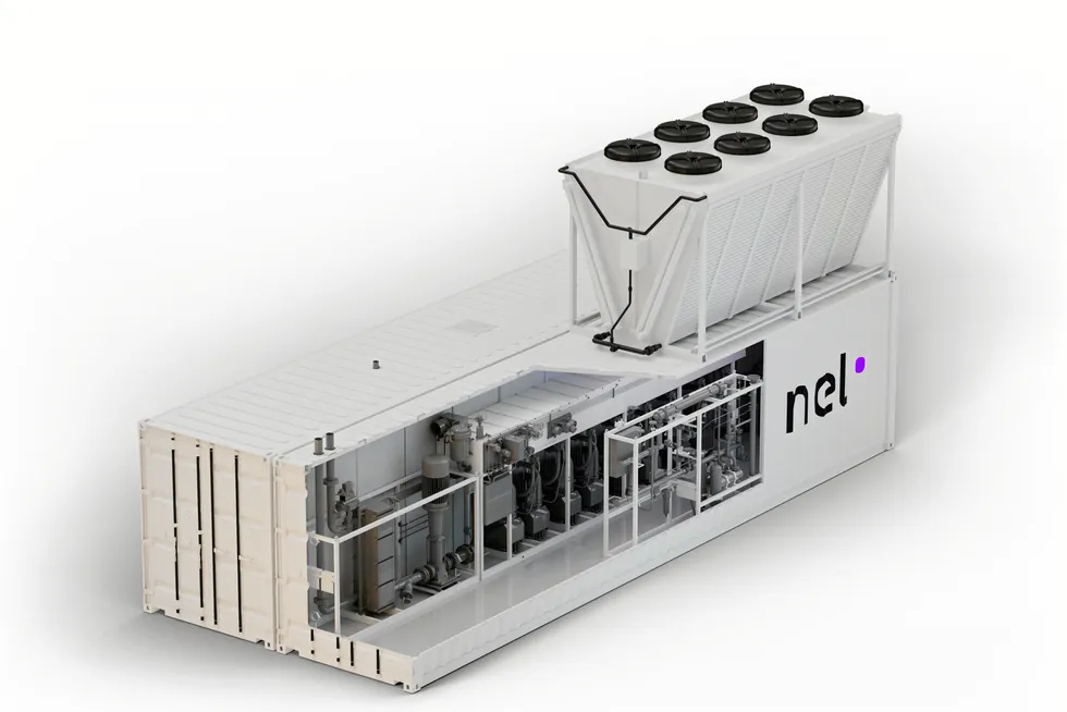 Containerised Nel electrolyser to produce hydrogen from renewable power