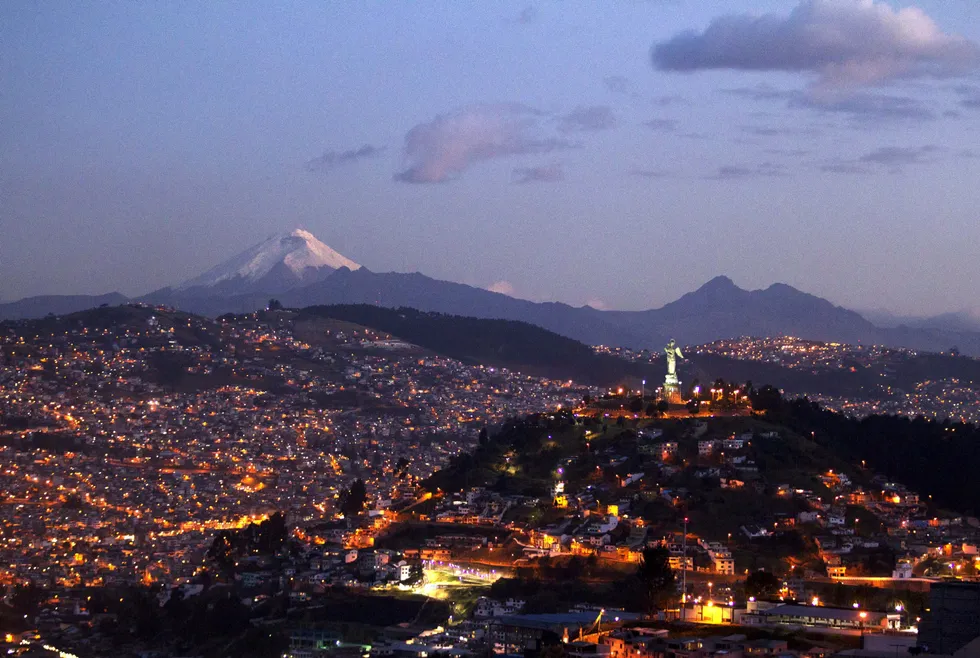 Settled: the Cotopaxi volcano is seen near Quito, Ecuador