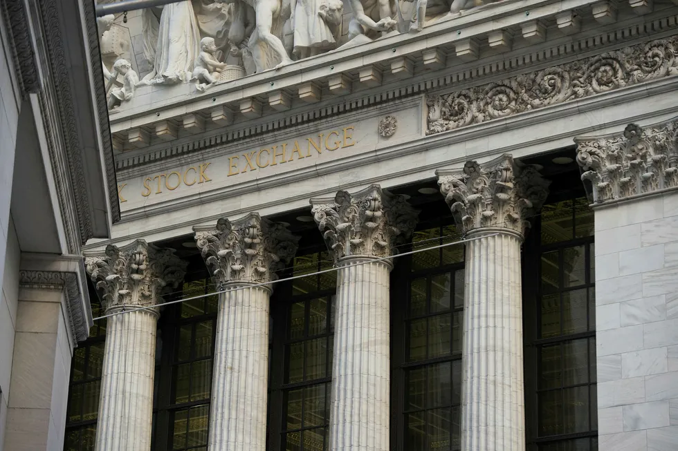 New York Stock Exchange i bydelen Manhattan i New York i USA. Foto: BRYAN R. SMITH / AFP / NTB Scanpix