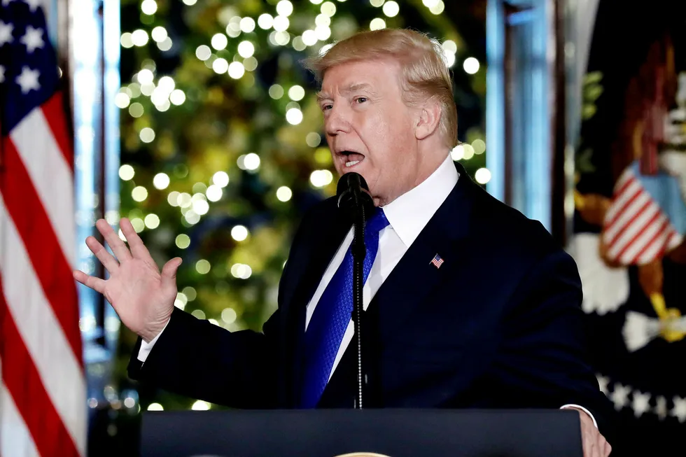 USAs president Donald Trump, her fotografert under en tale i midten av desember. Foto: Alex Brandon/AP/NTB scanpix