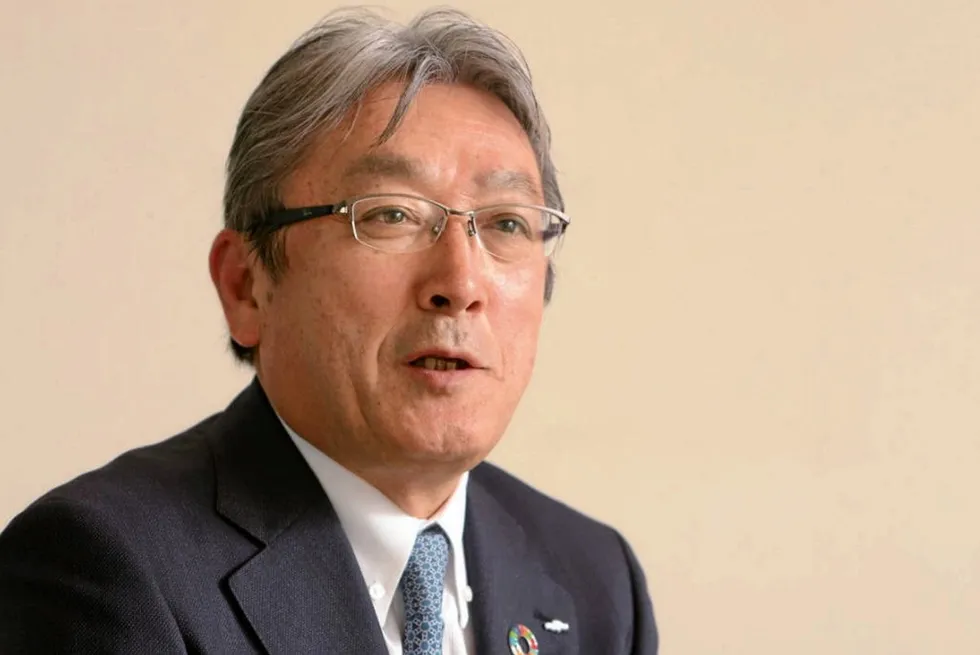 Masaru Ikemi, president and CEO of Maruha Nichiro Corporation, which is acquiring a 10 percent stake in Kibun Foods.