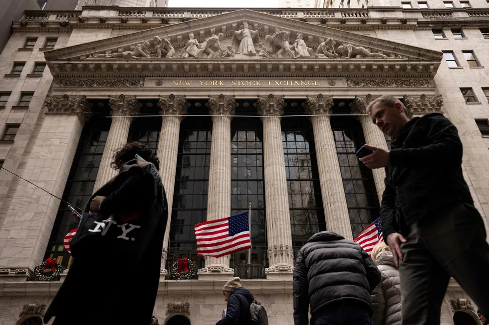 De amerikanske børsene fortsetter opp. Her New York Stock Exchange (Nyse).