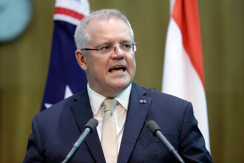 Reluctant: Australian Prime Minister Scott Morrison has refused to commit to the nation reaching net zero emissions by 2050