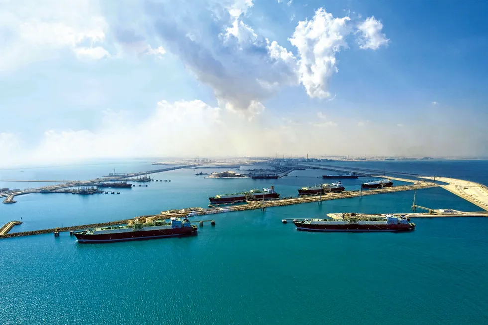 In operation: liquefied natural gas carriers at the Qatar LNG project