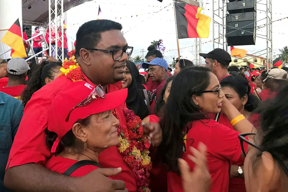 Hopeful: Irfaan Ali, presidential candidate for Guyana's opposition People's Progressive Party, has pinned his election hopes on a re-validation of votes following elections held on 2 March