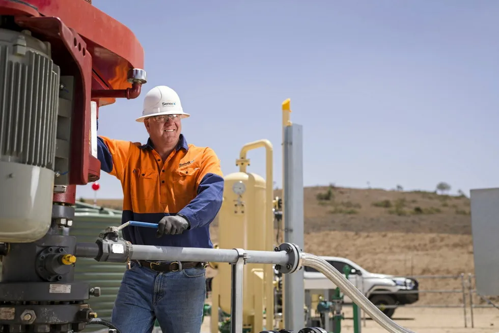 Investment threat: a worker for Senex Energy in Australia