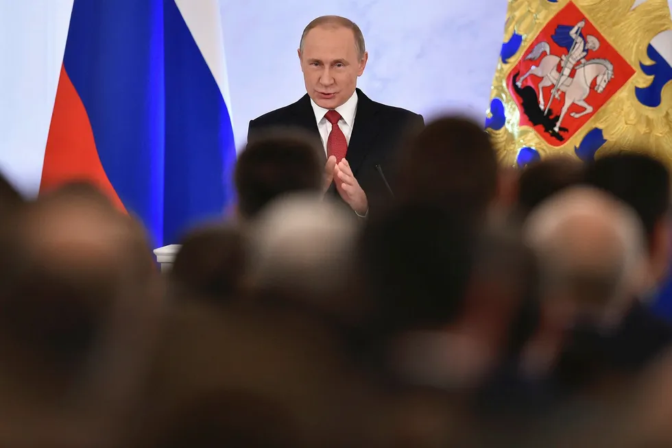 Russlands president Vladimir Putin holder torsdag tale til parlamentet om rikets tilstand. Foto: Natalia Kolesnikova/AFP PHOTO/NTB SCANPIX