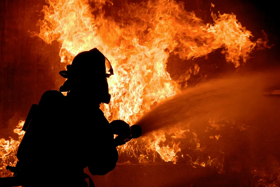 Battling flames: a fire-fighter