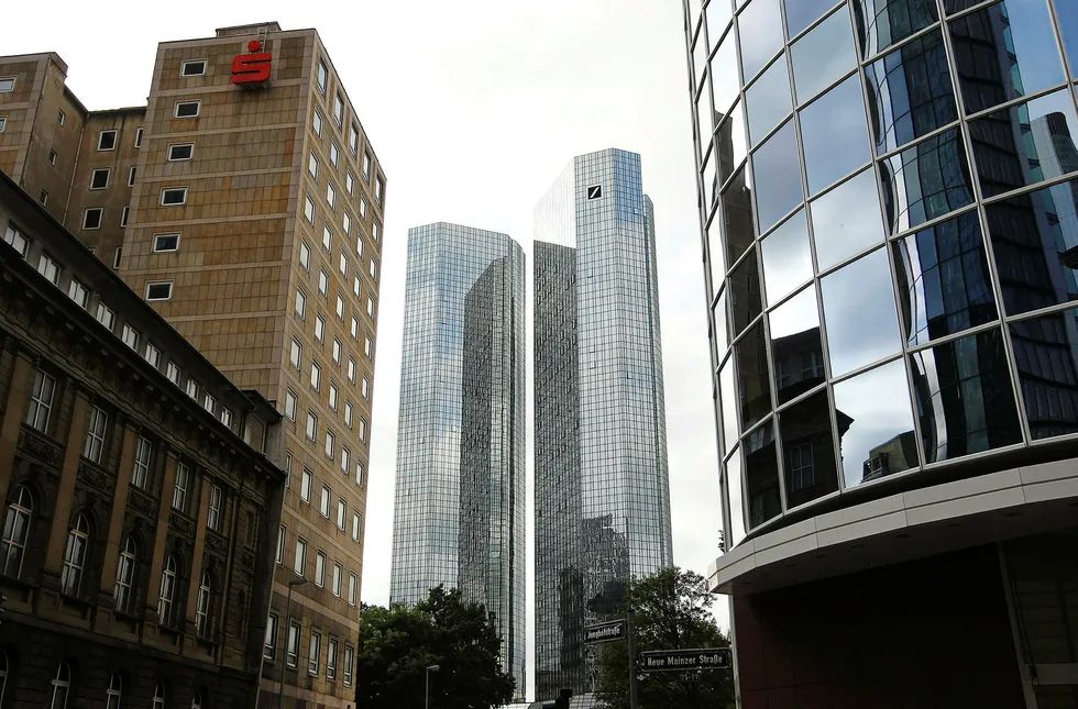 Deutsche Banks hovedkontor i Frankfurt. Foto: DANIEL ROLAND