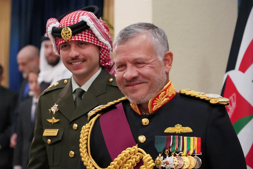 Israeli gas import ban: Jordan's King Abdullah II (right)