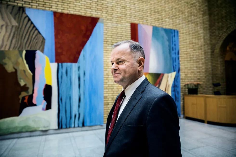Olemic Thommessen stortingspresident, på Stortinget. Foto: Per Thrana