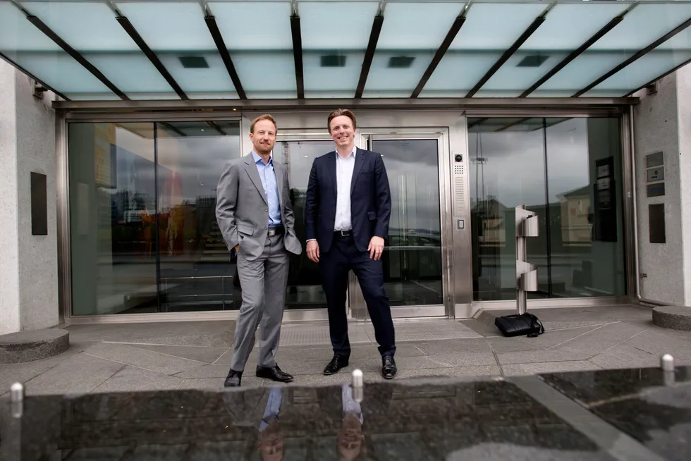 De norske EQT-toppene Anders Misund (t.v) og Christian Sinding har blitt mangemilliardærer gjennom sitt partnerskap i oppkjøpsfondet.