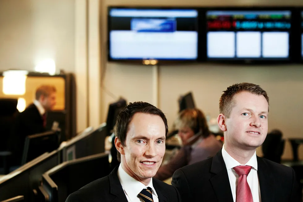 Gründerne Erik Egenæs (til venstre) og Endre Tangenes i Nordic Securities får hard medfart i anmeldelsen fra Finanstilsynet. Foto: Bjørn Erik Larsen