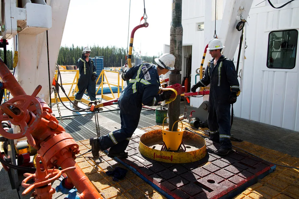 Generating cash: Drilling operations on an oil rig at Cenovus Energy's Christina Lake field, the company's biggest production asset.
