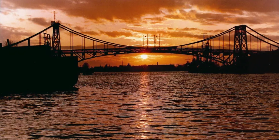 Emperor-Wilhelm-Bridge at Wilhelmshaven, Germany.