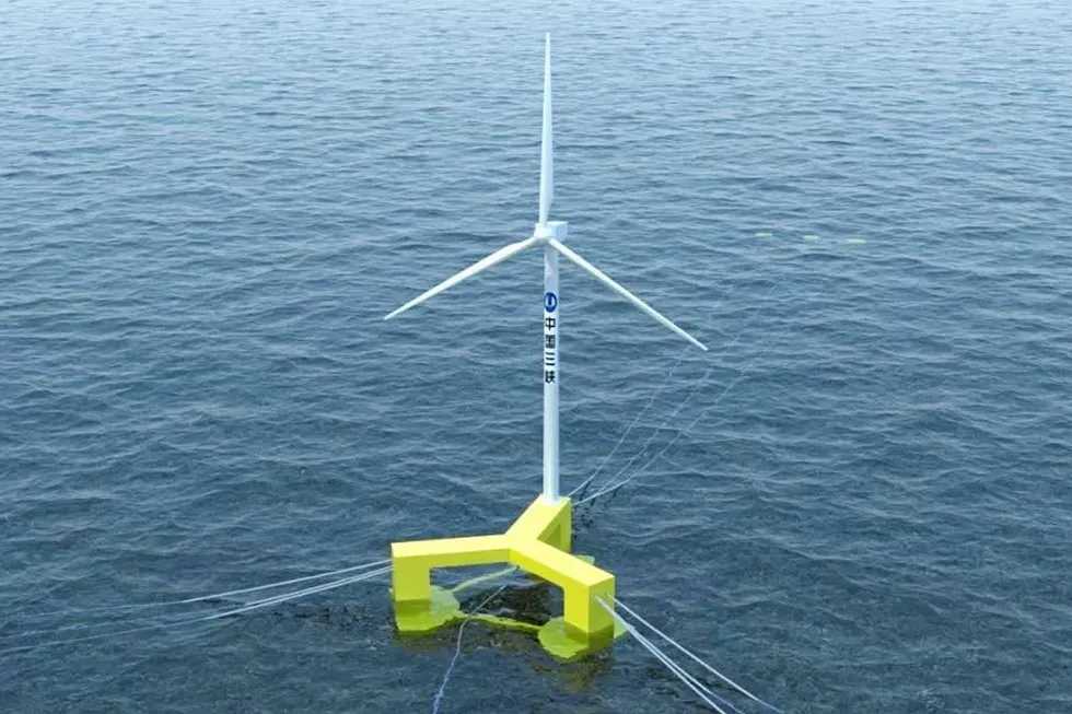 Artist impression of China’s first floating wind to be installed in offshore Guangdong in June