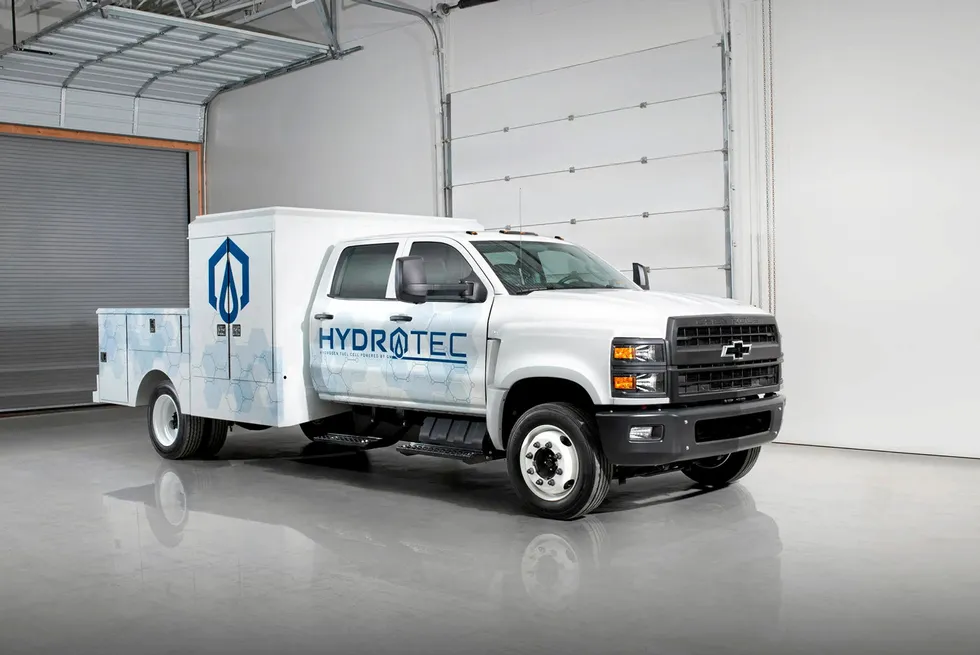 . A General Motors fuel-cell powered prototype medium-duty truck.