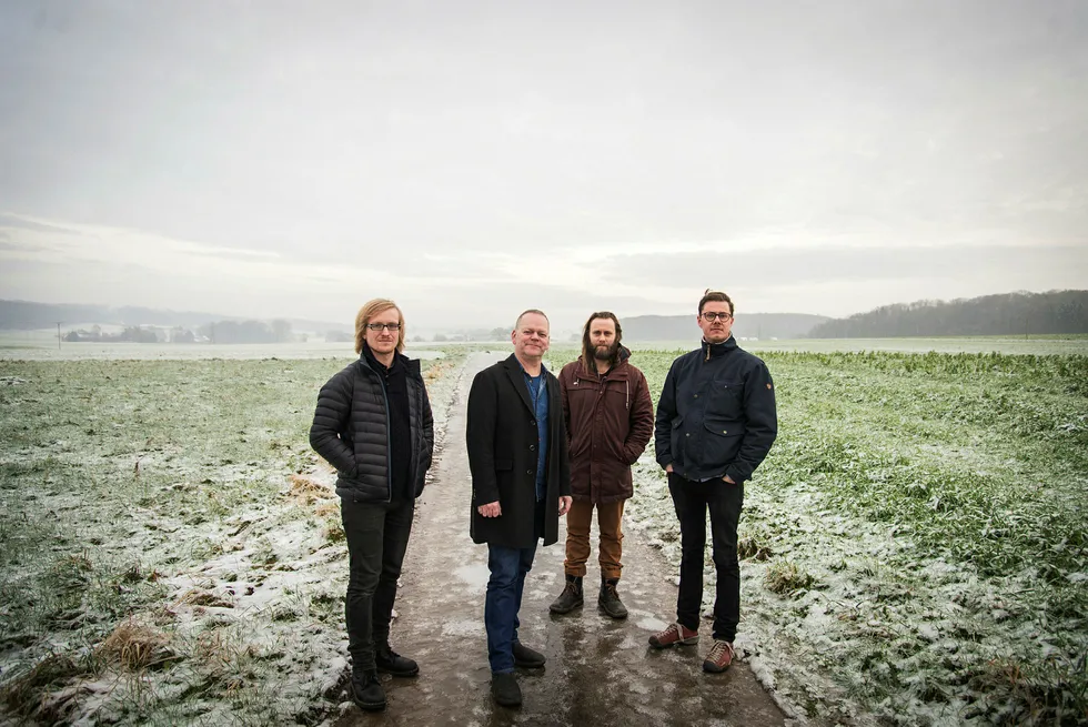 Kuldekrem. Sigurd Hole (fra venstre), Karl Seglem, Andreas Ulvo og Jonas Sløvåg slår seg sammen til kvartett på tredje innspilling. Foto: Stephan van Wylik/Ozella